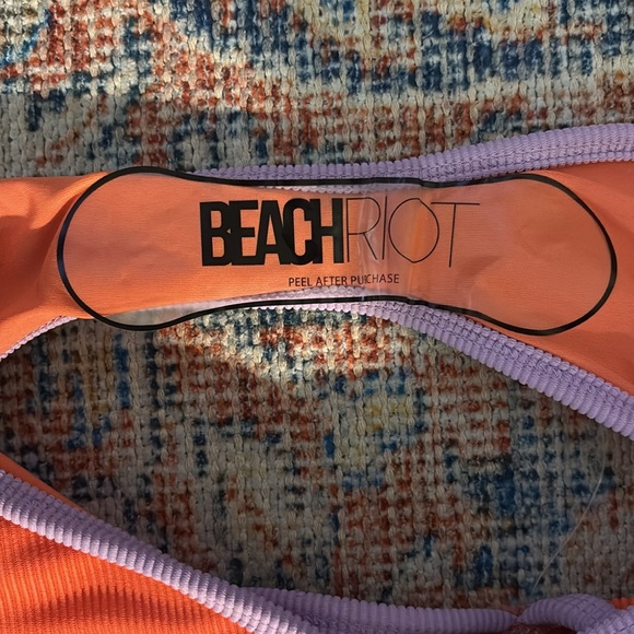 Beach Riot Emmy Ribbed Bikini Bottoms in Oasis Colorblock SZ L NWOT - Picture 6 of 6